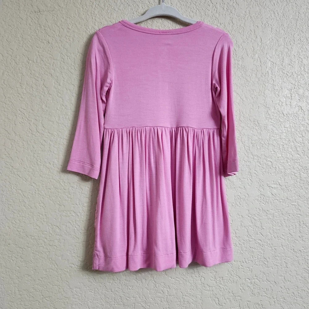 NEW Kate Quinn Bamboo BonBon‎ 12-18M Pink Long Sleeve Button Front Pocket Dress
